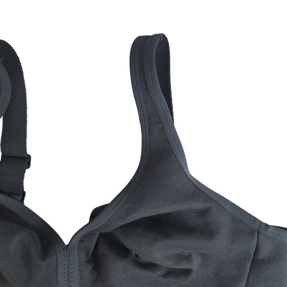 Cacique Unlined Full Coverage No Wire Bra Black 40D Wide Strap Adjust Seamless - Picture 4 of 10